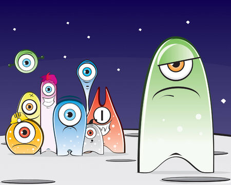 Monsters space  drawingのイラスト素材