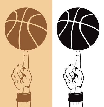 Basketball Ball On The Fingerのイラスト素材