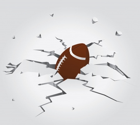 American Football Ball in Cracked Stone Set 6 Vector Drawingのイラスト素材