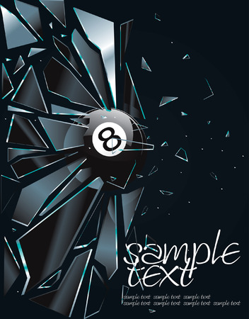 Broken Glass 8 Ball Drawingのイラスト素材