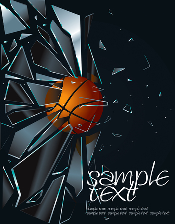 Broken Glass Basketball Drawingのイラスト素材