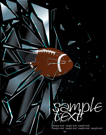 Broken Glass American Football Ball Drawingのイラスト素材