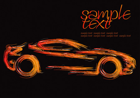 Car Silhouette Set Drawingのイラスト素材