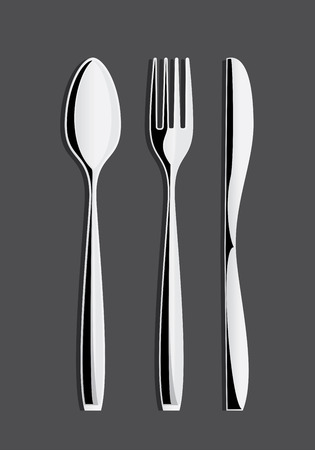 Fork, Spoon and Knife Drawinngのイラスト素材