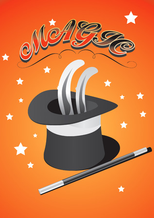 vectorel magic hat drawingのイラスト素材