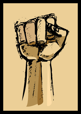 Drawing of a single fist symbol of changeのイラスト素材