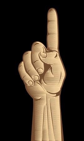 Black on the ground and the index finger of hand drawingのイラスト素材