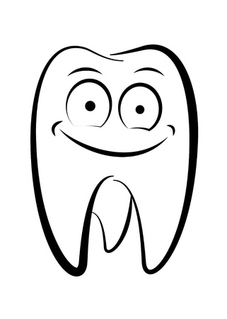 Dental character drawing on a white backgroundのイラスト素材