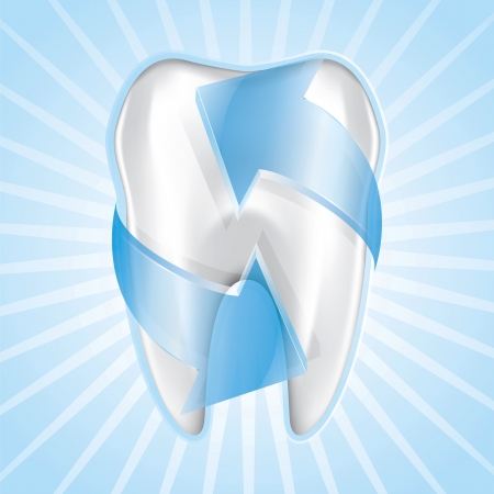 Blue tooth protection, drawing on the floorのイラスト素材