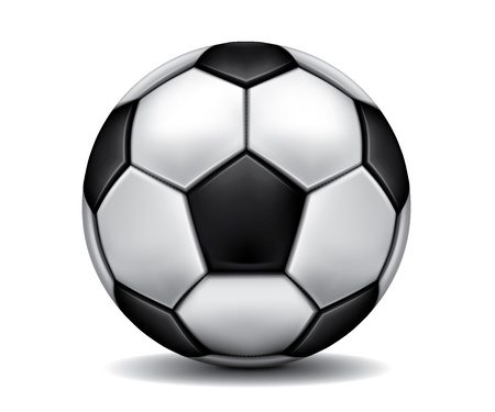 Gray realistic soccer ball on the floorのイラスト素材