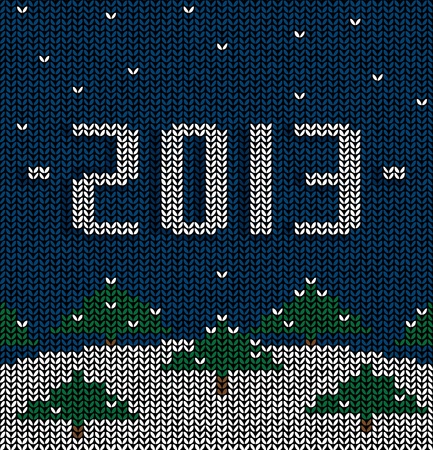 Sweater pattern, drawing on the new yearのイラスト素材