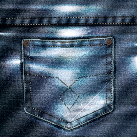 Jeans realistic drawing on a colored backgroundのイラスト素材