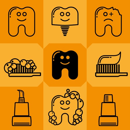 Teeth, tooth paste and tooth brush drawingのイラスト素材