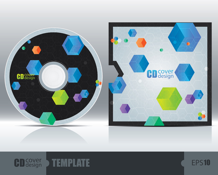 CD Cover Design Template Set 3. Vectorのイラスト素材