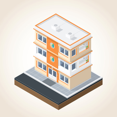 Isometric drawing image in terms of buildingのイラスト素材