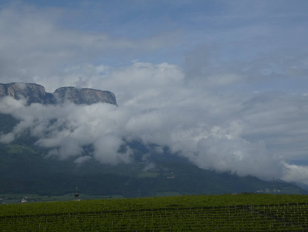 Landscape of the mountains with bad weatherの写真素材