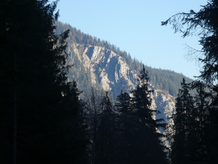 summit rock panorama mountain landscape in bavaria europe in winter