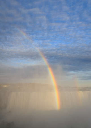 Rainbow Rising over Niagara Fallsの写真素材