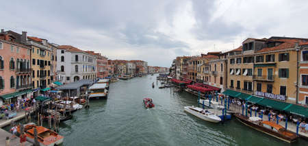 Venice Italy August 2021 View of the beautiful canals and colorful houses in summer in natural...