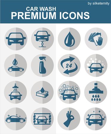 car icons car wash car wash set of iconsのイラスト素材