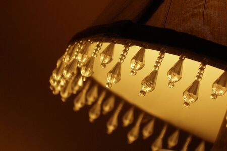 Close up of lamp fringeの写真素材