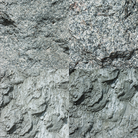 Set of four different gray stone textures high resolution の写真素材