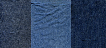 set of three textures of denim for backgroundの写真素材