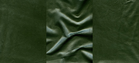 Set of  dark lime green leather textures  for backgroundの写真素材