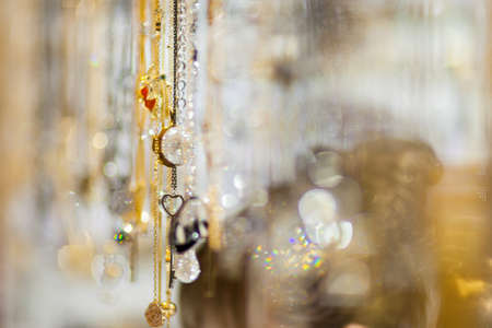 Bokeh a variety of jewelry closeup beautiful texture for background blurの写真素材