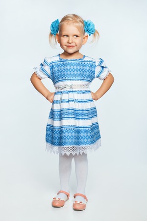 Portrait of a beautiful little girl. Girl smilingの写真素材