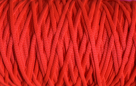 Pink neon polyester cord, abstract background, hobby material