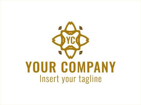 logo, gold, design, golden, vector and abstract for commercial use. We make attractive Pattern designs to meet customer needsのイラスト素材