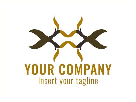 logo, gold, design, golden, vector and abstract for commercial use. We make attractive Pattern designs to meet customer needsのイラスト素材