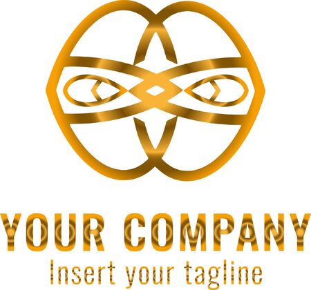 logo, gold, design, golden, vector and abstract for commercial use. We make attractive logo designs to meet customer needsのイラスト素材