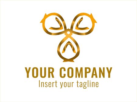 logo, gold, design, golden, vector and abstract for commercial use. We make attractive logo designs to meet customer needsのイラスト素材