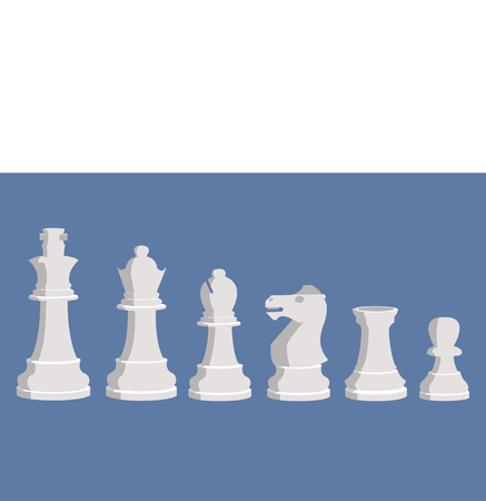 Chess pieces on white backgroundのイラスト素材