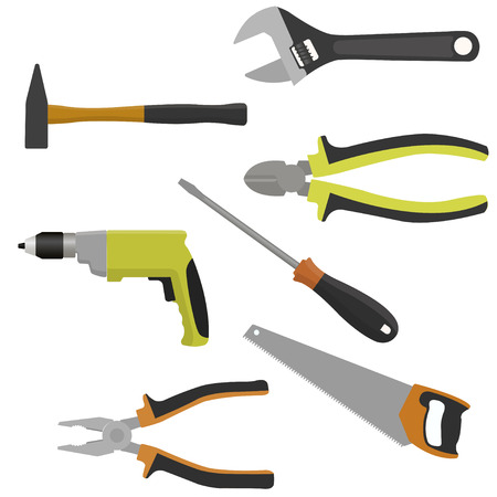 Set of tools for construction and repair.のイラスト素材