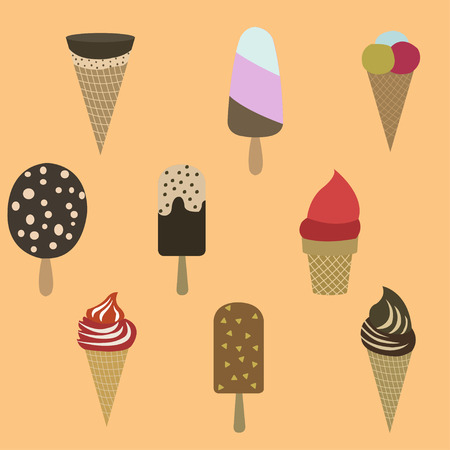 Ice cream collection.のイラスト素材