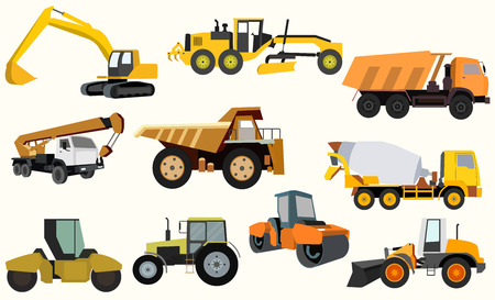 Set of construction equipment. Vector illustration.のイラスト素材