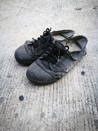 Old sneakers and lackの写真素材