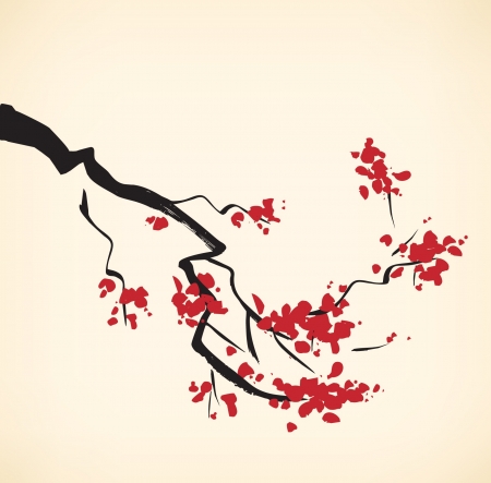 Cherry tree branch. Sakura. Blooming のイラスト素材
