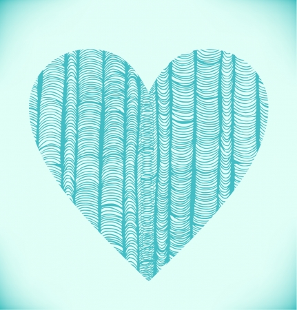 Heart with rows of turquoise vertical folders のイラスト素材