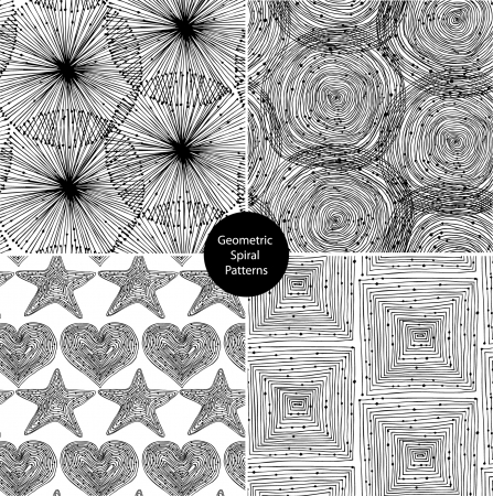 Seamless geometrical background black setのイラスト素材