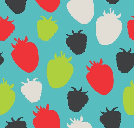 Seamless berries pattern  Colorful floral background can be used for cards, gifts, prints, crafts  のイラスト素材