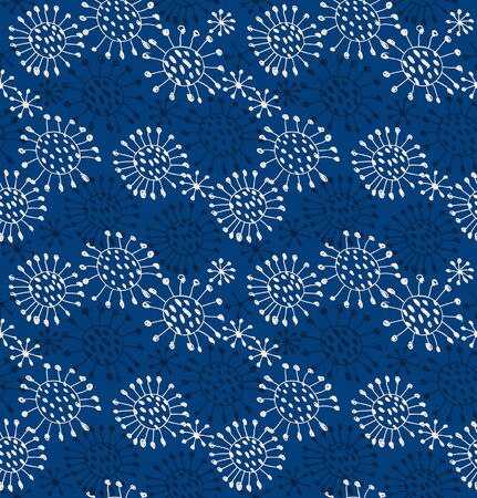 Seamless abstract pattern. Endless decorative lace texture with circles and dots. Snowflakes のイラスト素材