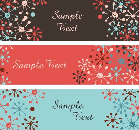Collection of decorative snowflakes banners  Horizontal borders with place for text  Winter templates for designのイラスト素材