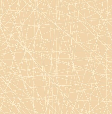 Beige background with scratches  Light linear network texture with threades and dotsのイラスト素材
