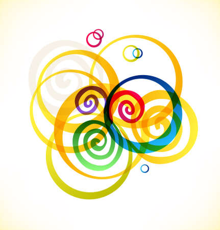 Bouquet of multicolor rings and spiralsのイラスト素材