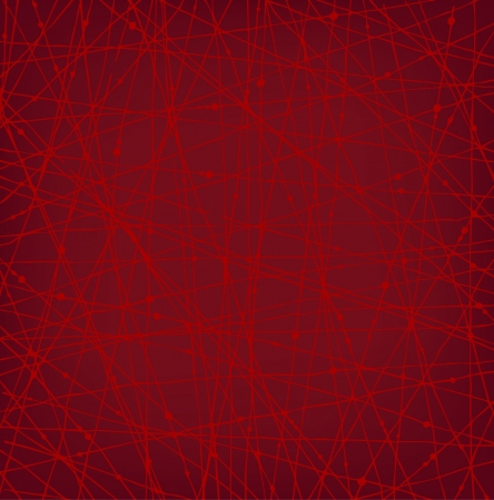 Linear red network texture with dots. Background for wallpapers, cards, arts, textile のイラスト素材