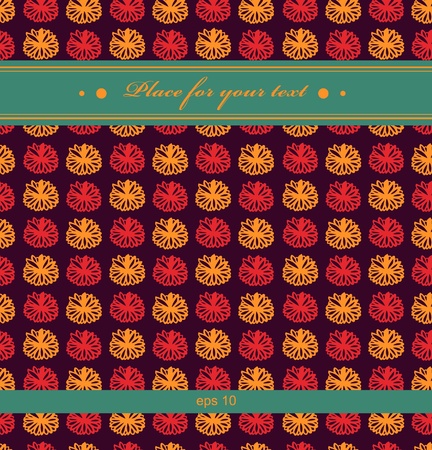 Colorful flower pattern  Seamless texture with place for your text  Cute background can be used for cards, postcards, gifts, arts, web pages のイラスト素材